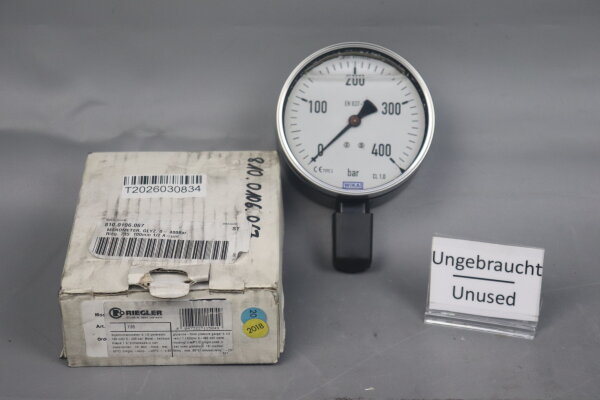 WIKA Cl.1.0 Manometer 0-400bar EN 837-1 EN837-1 Type:2 Unused OVP
