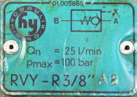 Hydraulik Ring RVY-R 3/8" Ventil Pmax =100bar