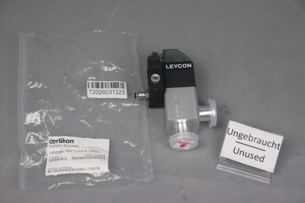 Oerlikon Leycon BAV 16 EP AI Electropneumatic high-vacuum angle valve 215323 Unused OVP
