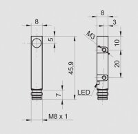 Baumer IFFM 08P17A1/O1S35L Induktiver Sensor 10-30VDC 2mm 10157209 Unused
