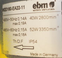Siemens 1PH7103-2EG33-0BK6-Z 3~Servomotor Z:X20 + ebm W2D160-EA22-11 L&uuml;fter Unused