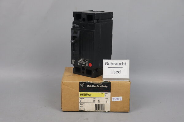 General Electric TEB122030WL Molded Case Circuit Breaker used OVP