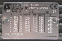 Leroy Somer 3~ LS 90 S Motor Benzlers MAM032222-KGLR1-IE90B14 1.30 kW Getriebe