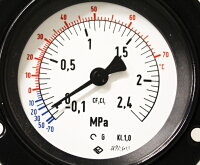 Hagenuk MANOMETER &Oslash; 100 Mit Frontring -0,1bis 2,4 bar MPA Druckmessgr&auml;t