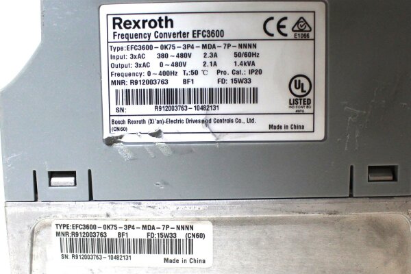 Rexroth EFC3600-0K75-3P4-MDA-7P-NNNN Frequency Converter 